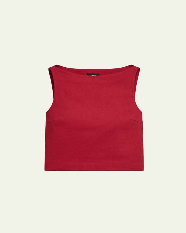 Sleeveless Bateau-Neck Top
